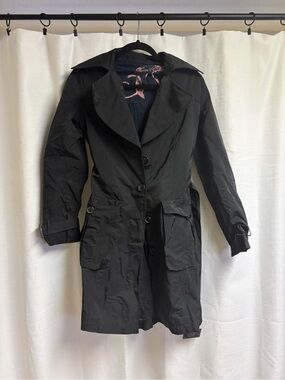 Twin-Set Black Long Trench Coat